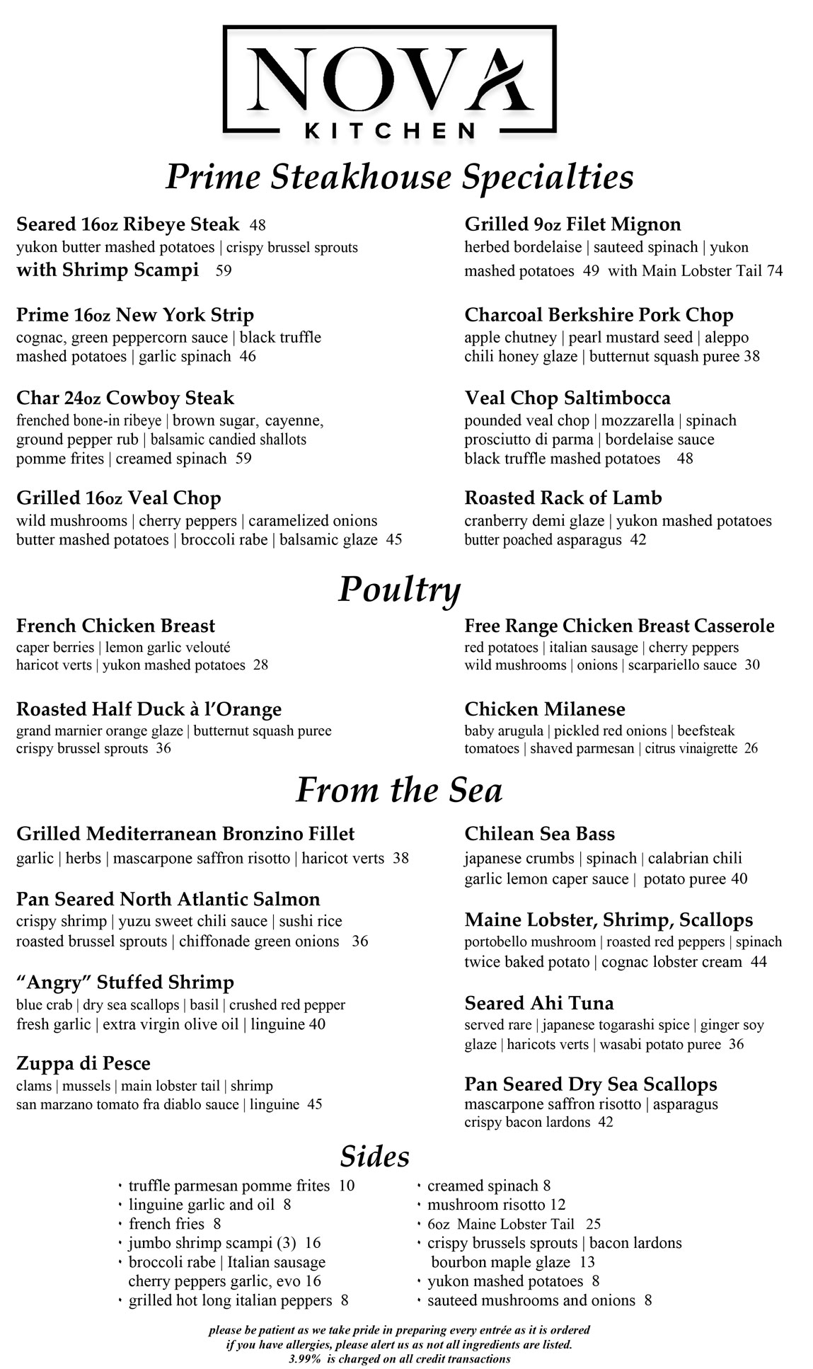 Dinner Menu