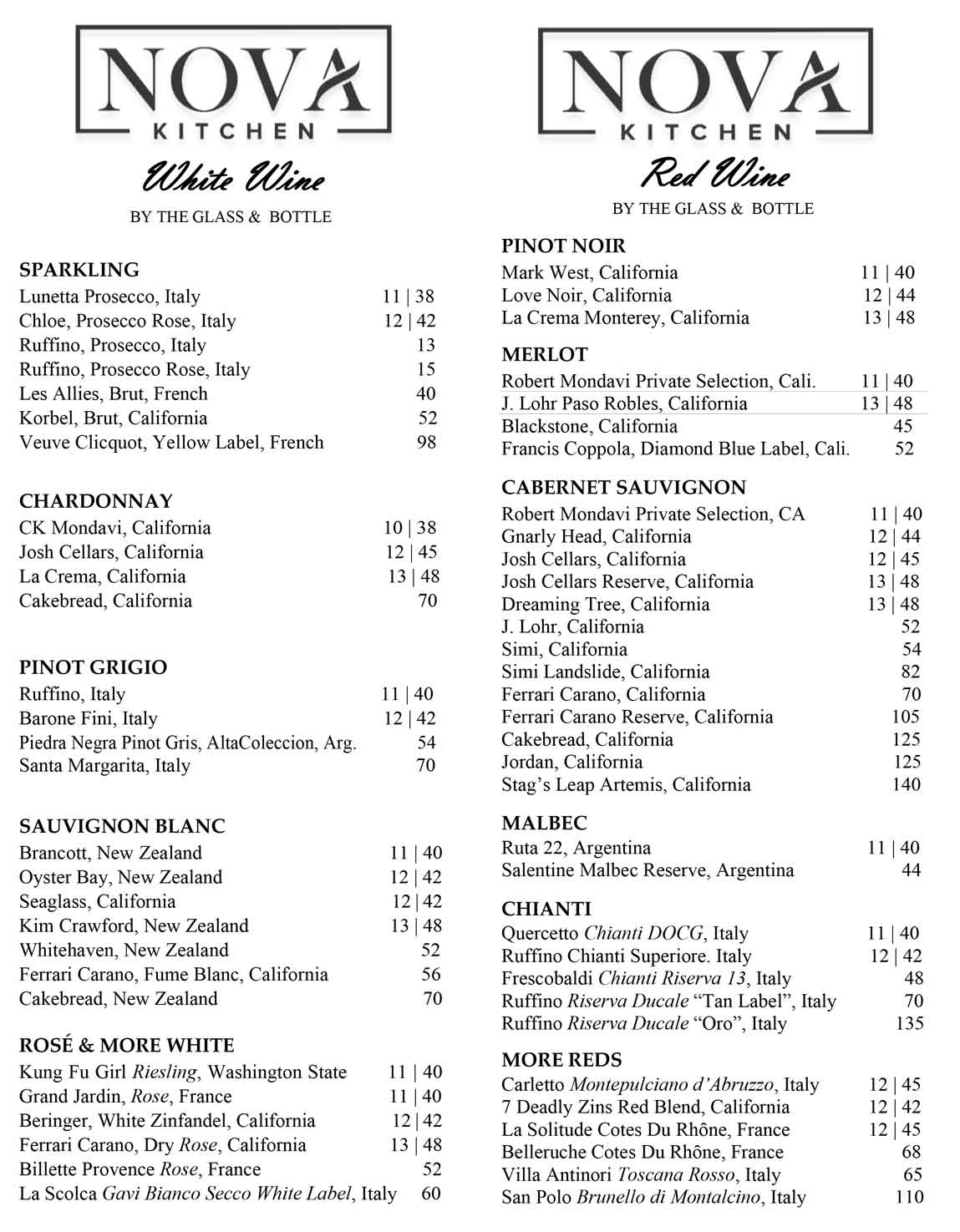 Wine List